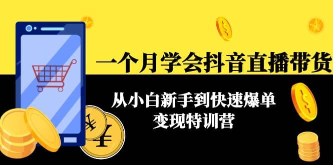 一个月学会抖音直播带货：从小白新手到快速爆单变现特训营(63节课)副业基地_极客搞钱_中创网_福缘网_冒泡网_资源整合平台副业基地