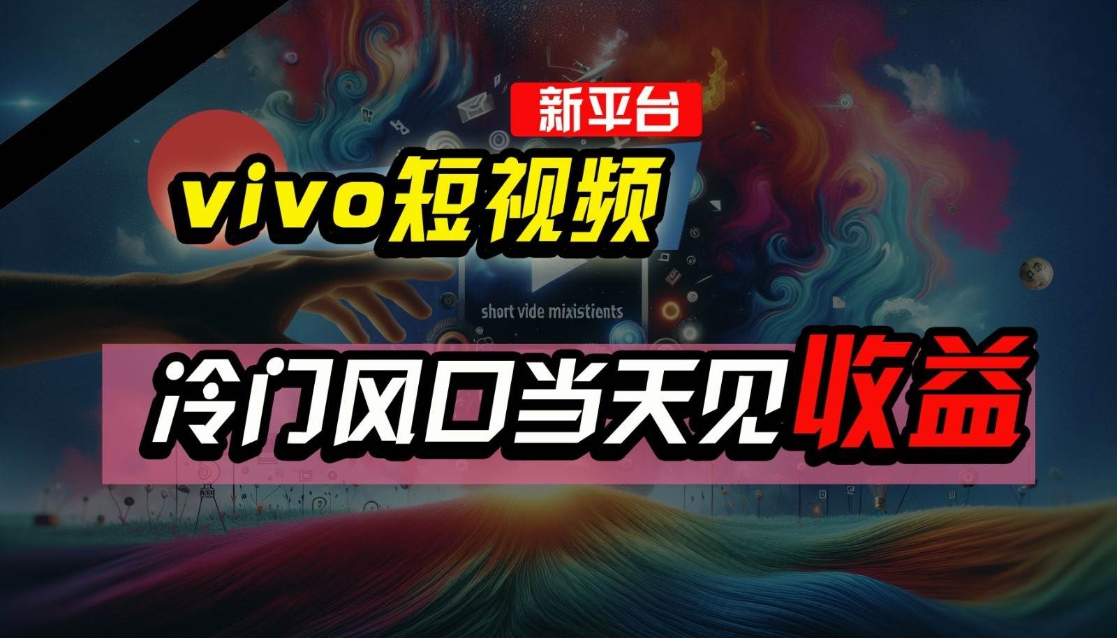 全新平台vivo短视频，新风口AI混剪无脑搬运，冷门风口当天见收益，7天撸了2300+了副业基地_极客搞钱_中创网_福缘网_冒泡网_资源整合平台副业基地