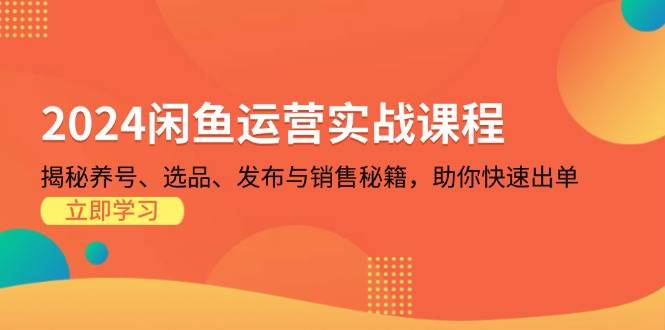 （13290期）2024闲鱼运营实战课程：揭秘养号、选品、发布与销售秘籍，助你快速出单副业基地_极客搞钱_中创网_福缘网_冒泡网_资源整合平台副业基地