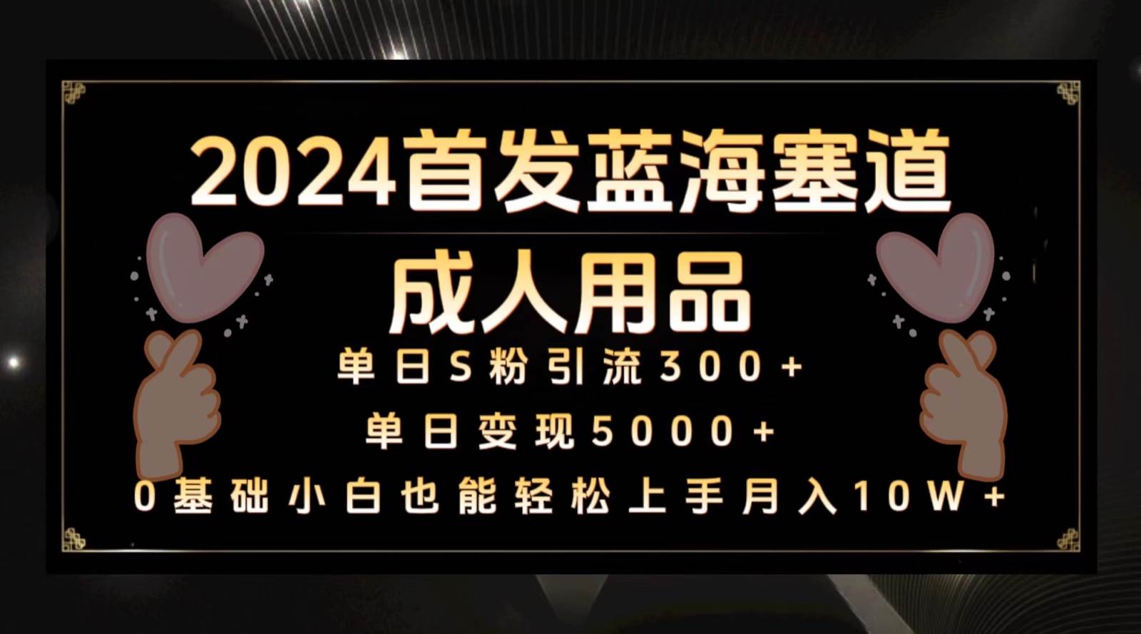 2024首发蓝海塞道成人用品，月入10W+保姆教程副业基地_极客搞钱_中创网_福缘网_冒泡网_资源整合平台副业基地