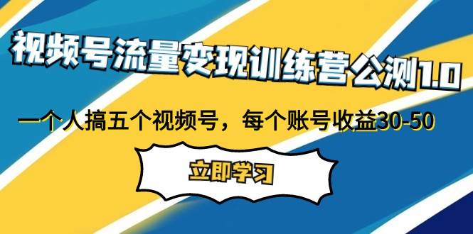 视频号流量变现训练营公测1.0：一个人搞五个视频号，每个账号收益30-50副业基地_极客搞钱_中创网_福缘网_冒泡网_资源整合平台副业基地