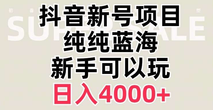抖音蓝海赛道，必须是新账号，日入4000+【揭秘】副业基地_极客搞钱_中创网_福缘网_冒泡网_资源整合平台副业基地