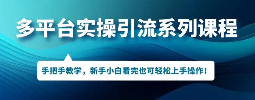 多平台引流实操系列课程，新手小白看完也可轻松上手进行引流操作副业基地_极客搞钱_中创网_福缘网_冒泡网_资源整合平台副业基地