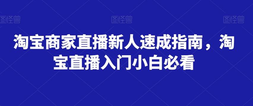 淘宝商家直播新人速成指南，淘宝直播入门小白必看副业基地_极客搞钱_中创网_福缘网_冒泡网_资源整合平台副业基地