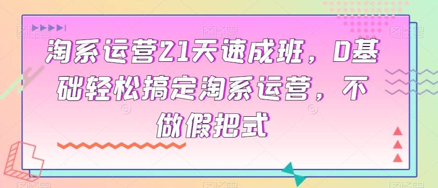 淘系运营21天速成班，0基础轻松搞定淘系运营，不做假把式副业基地_极客搞钱_中创网_福缘网_冒泡网_资源整合平台副业基地
