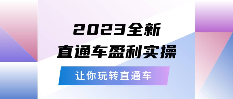 2023全新直通车·盈利实操：从底层，策略到搭建，让你玩转直通车副业基地_极客搞钱_中创网_福缘网_冒泡网_资源整合平台副业基地