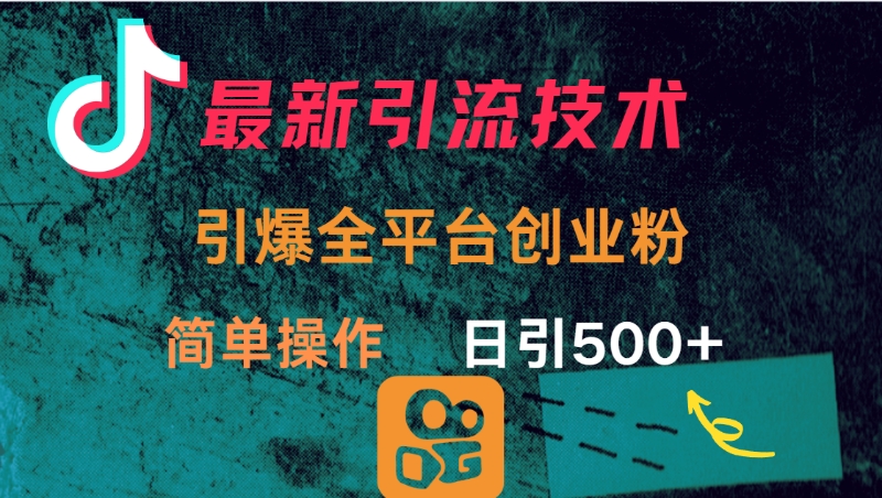 最新引流方法，引爆全平台创业粉操作简单，日引300＋副业基地_极客搞钱_中创网_福缘网_冒泡网_资源整合平台副业基地