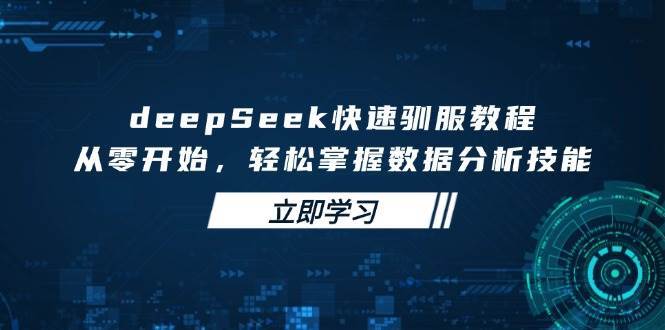 deepSeek快速驯服教程，从零开始，轻松掌握数据分析技能副业基地_极客搞钱_中创网_福缘网_冒泡网_资源整合平台副业基地