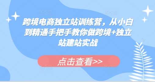 跨境电商独立站训练营，从小白到精通手把手教你做跨境+独立站建站实战副业基地_极客搞钱_中创网_福缘网_冒泡网_资源整合平台副业基地