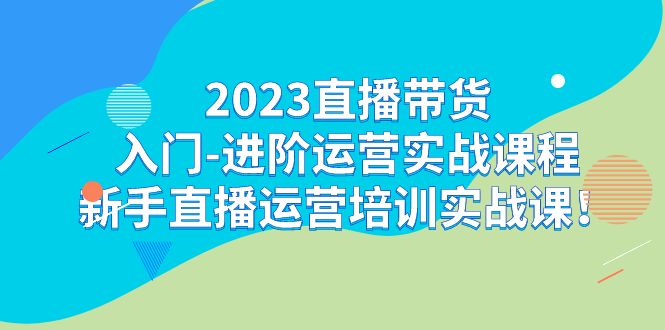 2023直播带货入门-进阶运营实战课程：新手直播运营培训实战课副业基地_极客搞钱_中创网_福缘网_冒泡网_资源整合平台副业基地