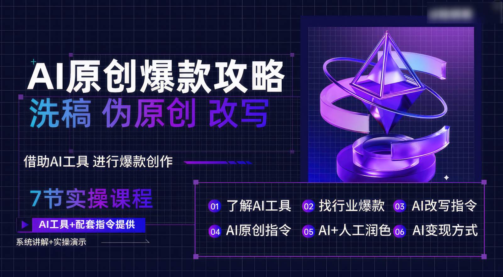 AI原创爆款攻略，洗稿改写伪原创必备，轻松创作10万+爆款文案副业基地_极客搞钱_中创网_福缘网_冒泡网_资源整合平台副业基地