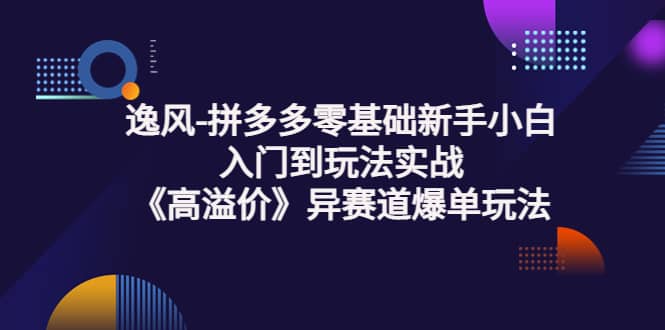 拼多多零基础新手小白入门到玩法实战《高溢价》异赛道爆单玩法实操课副业基地_极客搞钱_中创网_福缘网_冒泡网_资源整合平台副业基地