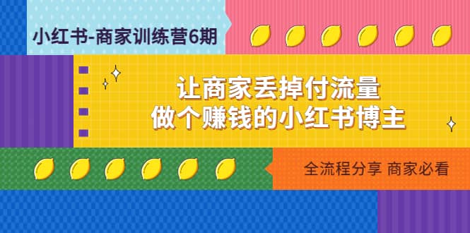 小红书-商家训练营12期：让商家丢掉付流量副业基地_极客搞钱_中创网_福缘网_冒泡网_资源整合平台副业基地