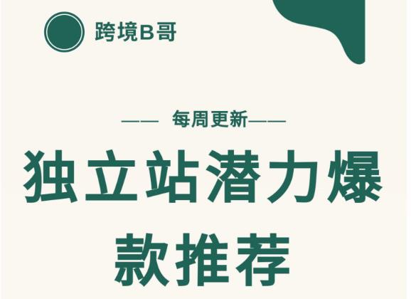 【跨境B哥】独立站潜力爆款选品推荐，测款出单率高达百分之80（每周更新）副业基地_极客搞钱_中创网_福缘网_冒泡网_资源整合平台副业基地