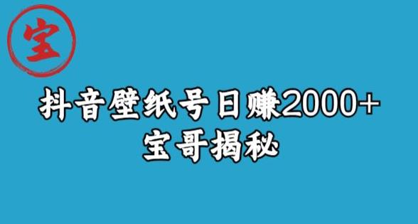 宝哥抖音壁纸号日赚2000+，不需要真人露脸就能操作【揭秘】副业基地_极客搞钱_中创网_福缘网_冒泡网_资源整合平台副业基地