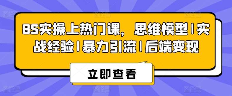 8S实操上热门课，思维模型|实战经验|暴力引流|后端变现副业基地_极客搞钱_中创网_福缘网_冒泡网_资源整合平台副业基地