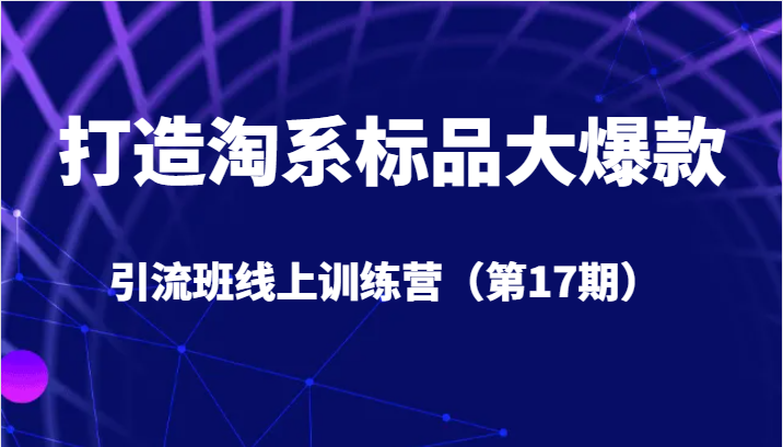 打造淘系标品大爆款引流班线上训练营5天直播授课+1个月答疑副业基地_极客搞钱_中创网_福缘网_冒泡网_资源整合平台副业基地