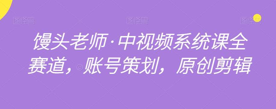 馒头老师·中视频系统课全赛道，账号策划，原创剪辑副业基地_极客搞钱_中创网_福缘网_冒泡网_资源整合平台副业基地