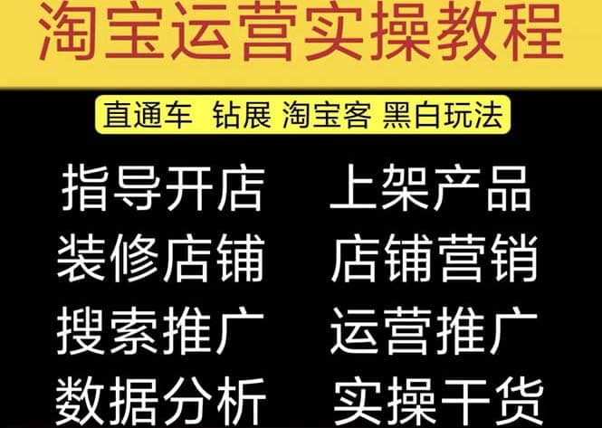 2023淘宝开店教程0基础到高级全套视频网店电商运营培训教学课程（2月更新）副业基地_极客搞钱_中创网_福缘网_冒泡网_资源整合平台副业基地