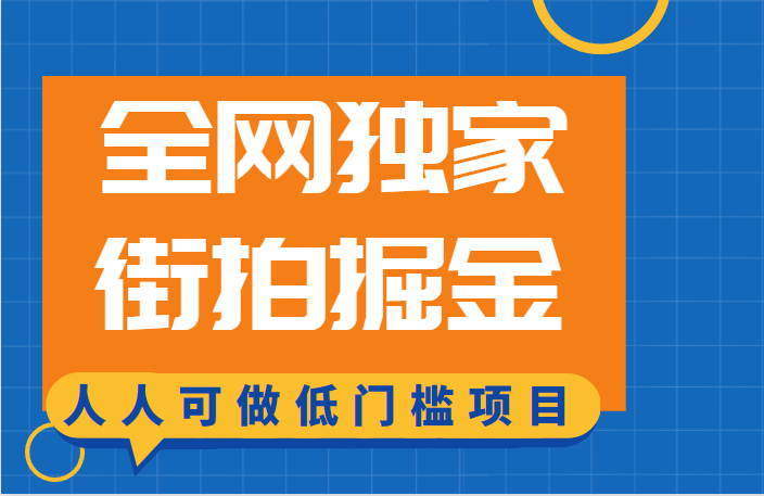 全网独家一街拍掘金，低门槛人人可做的赚钱项目副业基地_极客搞钱_中创网_福缘网_冒泡网_资源整合平台副业基地