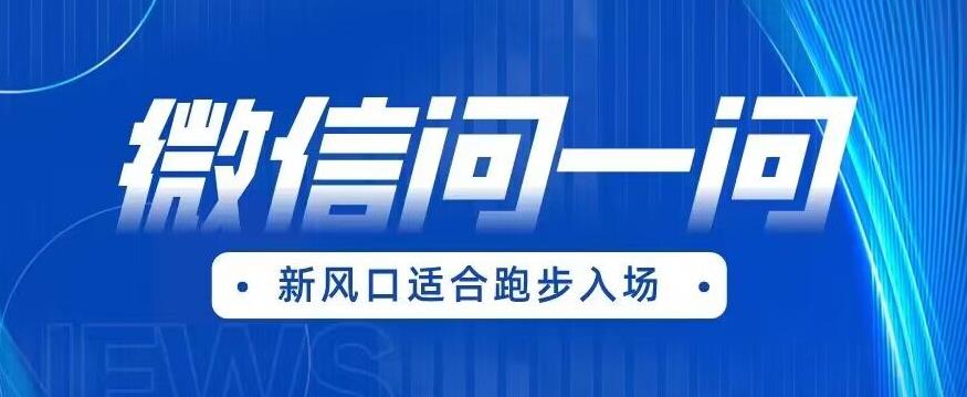 全网首发微信问一问新风口变现项目（价值1999元）【揭秘】副业基地_极客搞钱_中创网_福缘网_冒泡网_资源整合平台副业基地