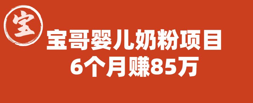宝哥婴儿奶粉项目，6个月赚85w【图文非视频】【揭秘】副业基地_极客搞钱_中创网_福缘网_冒泡网_资源整合平台副业基地