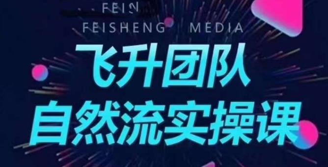 飞升团队课程自然流实操课，抖音半无人起号主播间搭建教学副业基地_极客搞钱_中创网_福缘网_冒泡网_资源整合平台副业基地