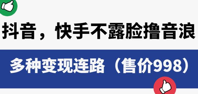抖音快手不露脸撸音浪项目，多种变现连路（售价998）副业基地_极客搞钱_中创网_福缘网_冒泡网_资源整合平台副业基地