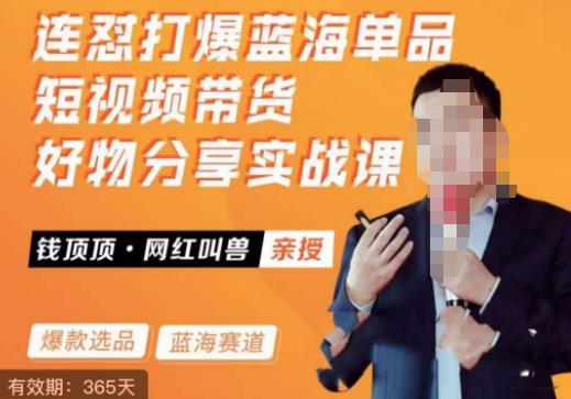 网红叫兽·连怼打爆蓝海单品，短视频带货好物分享实战课副业基地_极客搞钱_中创网_福缘网_冒泡网_资源整合平台副业基地
