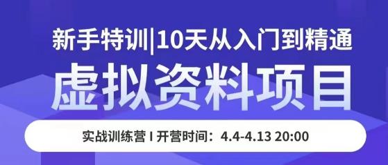 虚拟资料项目新手特训，10天从入门到精通，保姆级实操教学副业基地_极客搞钱_中创网_福缘网_冒泡网_资源整合平台副业基地