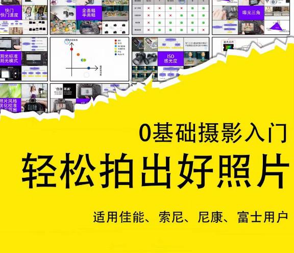 0基础摄影入门，轻松拍出好照片（适用佳能、索尼、尼康、富士用户）副业基地_极客搞钱_中创网_福缘网_冒泡网_资源整合平台副业基地