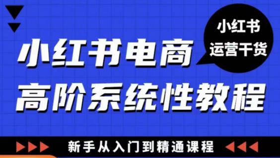 小红书电商高阶系统教程，新手从入门到精通系统课副业基地_极客搞钱_中创网_福缘网_冒泡网_资源整合平台副业基地