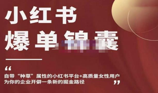 小红书爆单锦囊，自带种草属性+高质量女性用户，为你的企业开辟一条新的掘金路径副业基地_极客搞钱_中创网_福缘网_冒泡网_资源整合平台副业基地