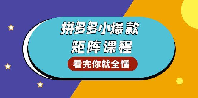 （13699期）拼多多爆款矩阵课程：教你测出店铺爆款，优化销量，提升GMV，打造爆款群副业基地_极客搞钱_中创网_福缘网_冒泡网_资源整合平台副业基地