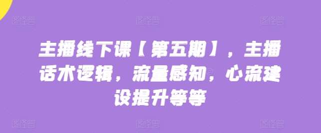 主播线下课【第五期】，主播话术逻辑，流量感知，心流建设提升等等副业基地_极客搞钱_中创网_福缘网_冒泡网_资源整合平台副业基地