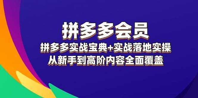 （12056期）拼多多 会员，拼多多实战宝典+实战落地实操，从新手到高阶内容全面覆盖副业基地_极客搞钱_中创网_福缘网_冒泡网_资源整合平台副业基地