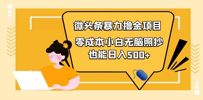 人人都能操作的微头条最新暴力撸金项目，零成本小白无脑搬运副业基地_极客搞钱_中创网_福缘网_冒泡网_资源整合平台副业基地