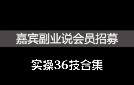 嘉宾副业说实操36技合集，价值1380元副业基地_极客搞钱_中创网_福缘网_冒泡网_资源整合平台副业基地