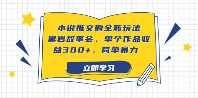 小说推文的全新玩法，黑岩故事会，单个作品收益300+，简单暴力副业基地_极客搞钱_中创网_福缘网_冒泡网_资源整合平台副业基地