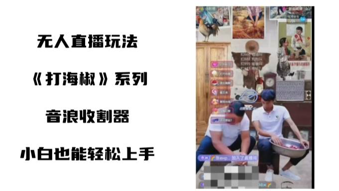 （8661期）打海椒无人直播整蛊项目，小白轻松上手撸音浪收割器（教程+工具+素材）副业基地_极客搞钱_中创网_福缘网_冒泡网_资源整合平台副业基地