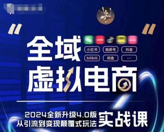 全域虚拟电商4.0 实战为主，理论为辅，5大「黄金赚钱虚拟赛道」，颠覆式的创新玩法交付副业基地_极客搞钱_中创网_福缘网_冒泡网_资源整合平台副业基地