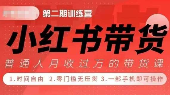 小Red书带货42天训练营 2.0版，宝妈+自由职+上班族+大学生，提高副业收入的大红利项目副业基地_极客搞钱_中创网_福缘网_冒泡网_资源整合平台副业基地