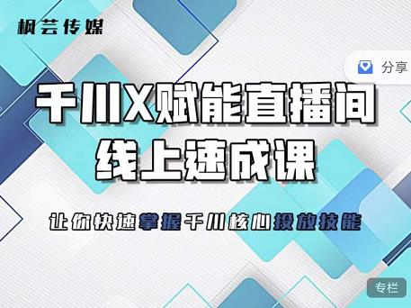 枫芸传媒-线上千川提升课，提升千川认知，提升千川投放效果副业基地_极客搞钱_中创网_福缘网_冒泡网_资源整合平台副业基地