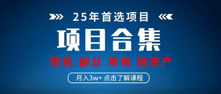 （14175期）2025 实操项目合集 挂机类型 直播类型 轻资产创业类型 课程分享各项目…副业基地_极客搞钱_中创网_福缘网_冒泡网_资源整合平台副业基地