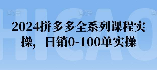 2024拼多多全系列课程实操，日销0-100单实操【必看】副业基地_极客搞钱_中创网_福缘网_冒泡网_资源整合平台副业基地