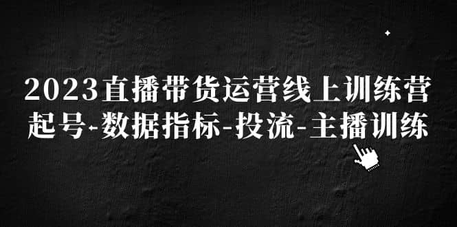2023直播带货运营线上训练营，起号-数据指标-投流-主播训练副业基地_极客搞钱_中创网_福缘网_冒泡网_资源整合平台副业基地