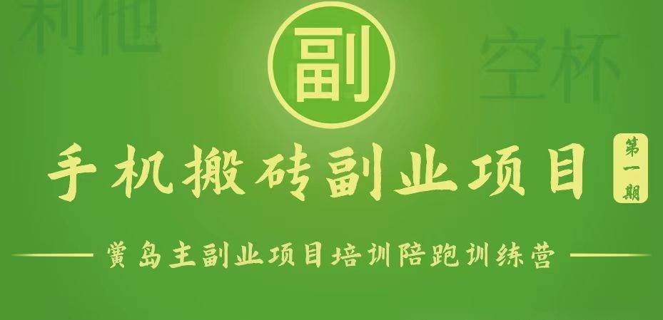 手机搬砖小副业项目训练营1.0，能用手机做的简单小副业副业基地_极客搞钱_中创网_福缘网_冒泡网_资源整合平台副业基地