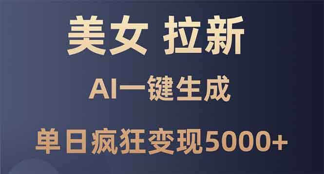 （13866期）美女暴力拉新，通过AI一键生成，单日疯狂变现5000+，纯小白一学就会！副业基地_极客搞钱_中创网_福缘网_冒泡网_资源整合平台副业基地