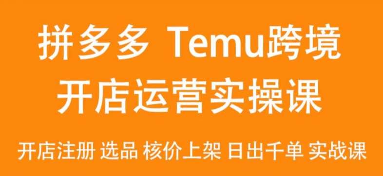 2024Temu最新玩法，Temu跨境开店运营实操课，开店注册/选品/核价上架/日出千单实战课副业基地_极客搞钱_中创网_福缘网_冒泡网_资源整合平台副业基地