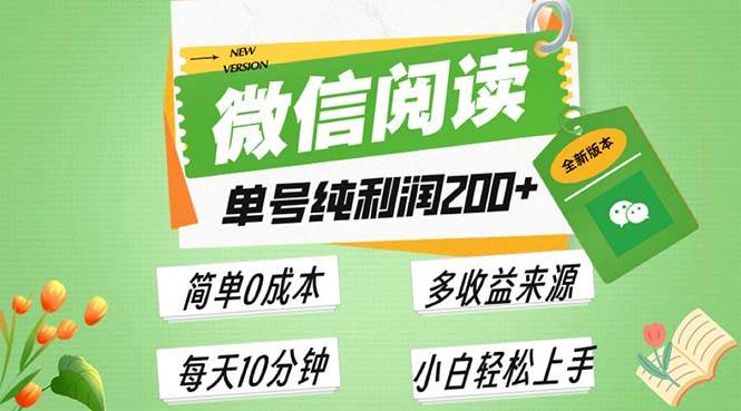 （13425期）最新微信阅读6.0，每日5分钟，单号利润200+，可批量放大操作，简单0成本副业基地_极客搞钱_中创网_福缘网_冒泡网_资源整合平台副业基地